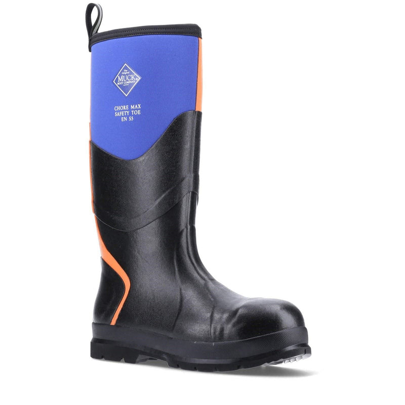 Muck Boots Chore Max S5 Bottes En Caoutchouc Bleu/orange Wellington
