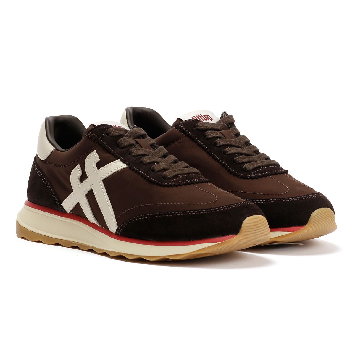 FitFlop Retro-Q FF Baskets Brunes En Nylon Pour Femmes
