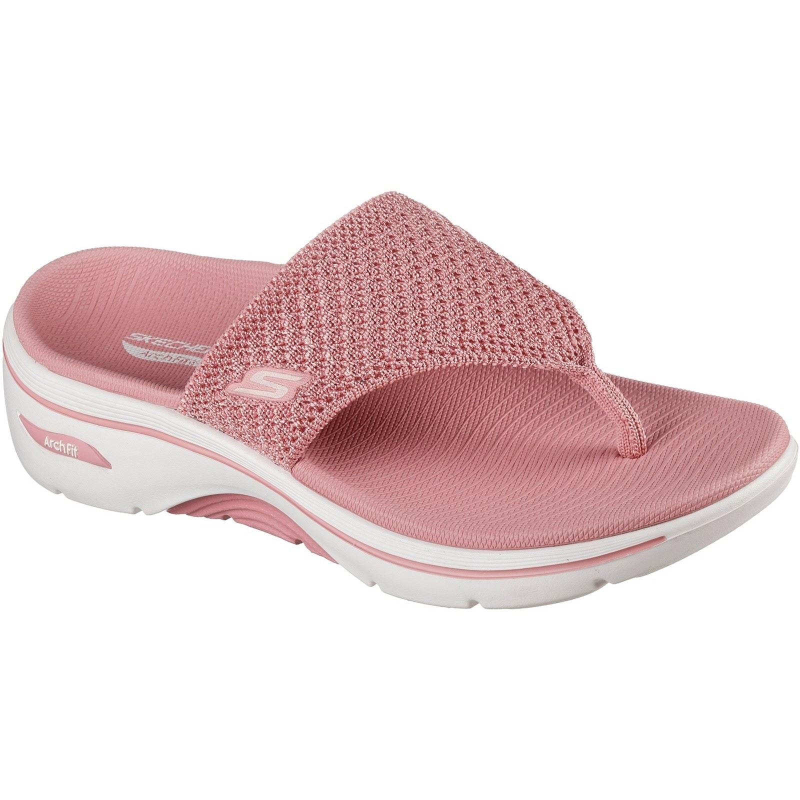 Skechers Go Walk Arch Fit 2.0 Sandales Pour Femmes En Polyester De Couleur Rose