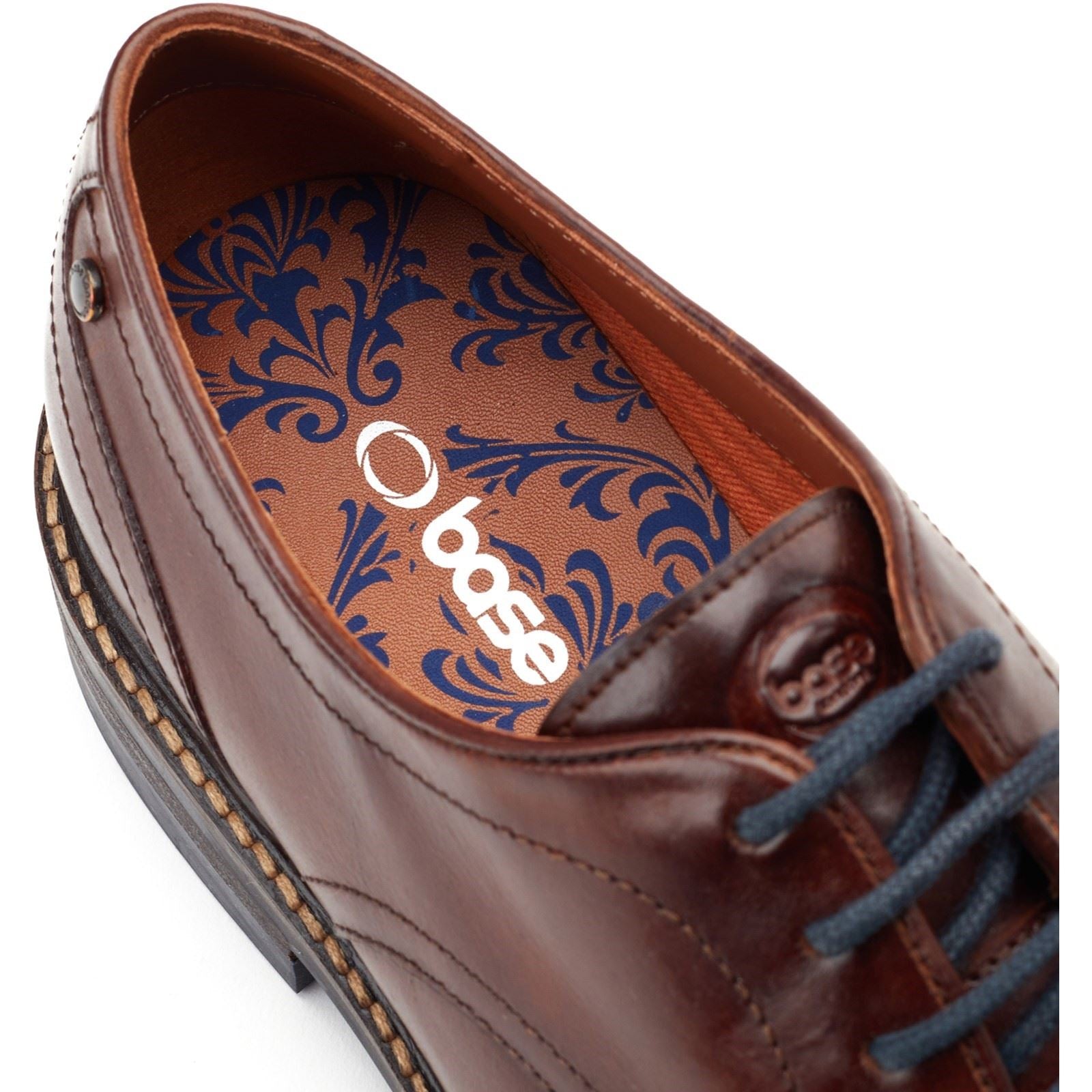 Base London Mawley Chaussures Oxford En Cuir Marron Brûlé Pour Hommes