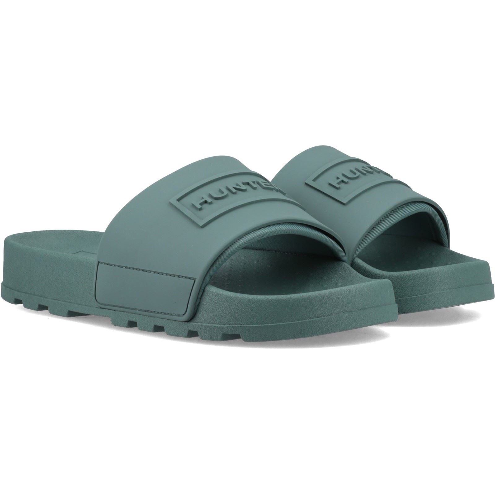 Hunter Core Embossed Slider Slides En Polyester Vert