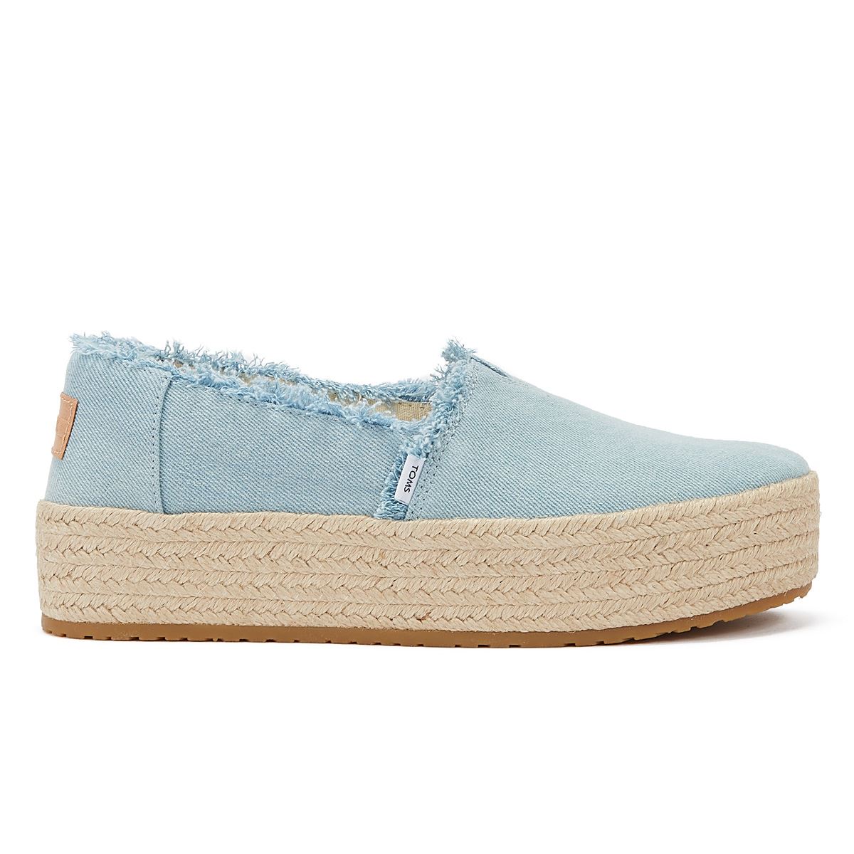 TOMS Washed Denim Valencia Pastel Blue Espadrilles Femmes Blue Sandal
