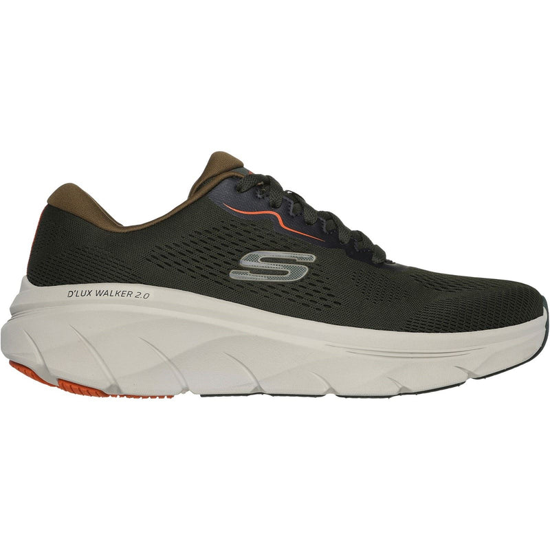 Skechers D'Lux Walker 2.0 Baskets Pour Hommes En Synthétique Olive/Orange