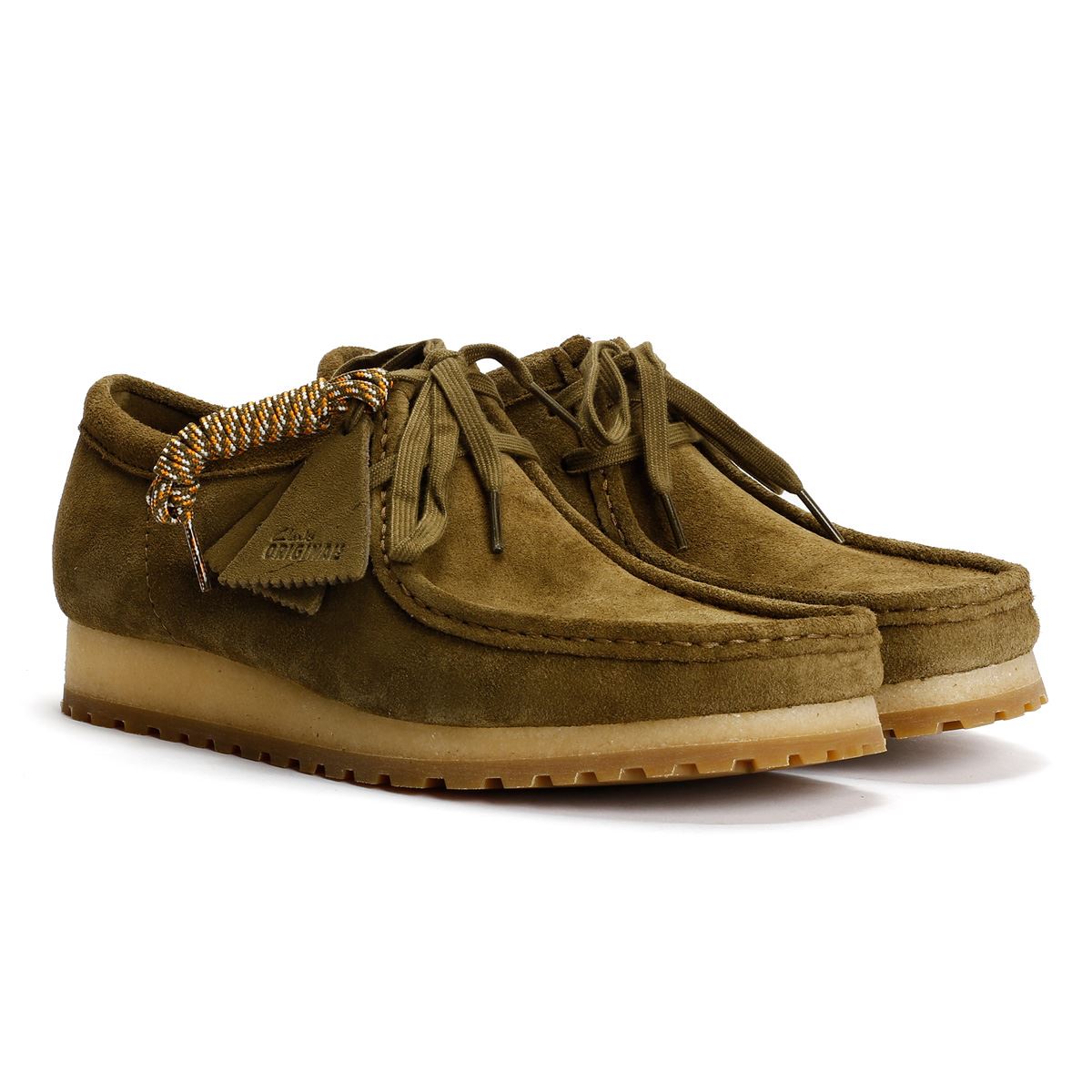 Clarks Originals Wallabee RB Chaussures À Lacets Vertes Pour Hommes En Daim