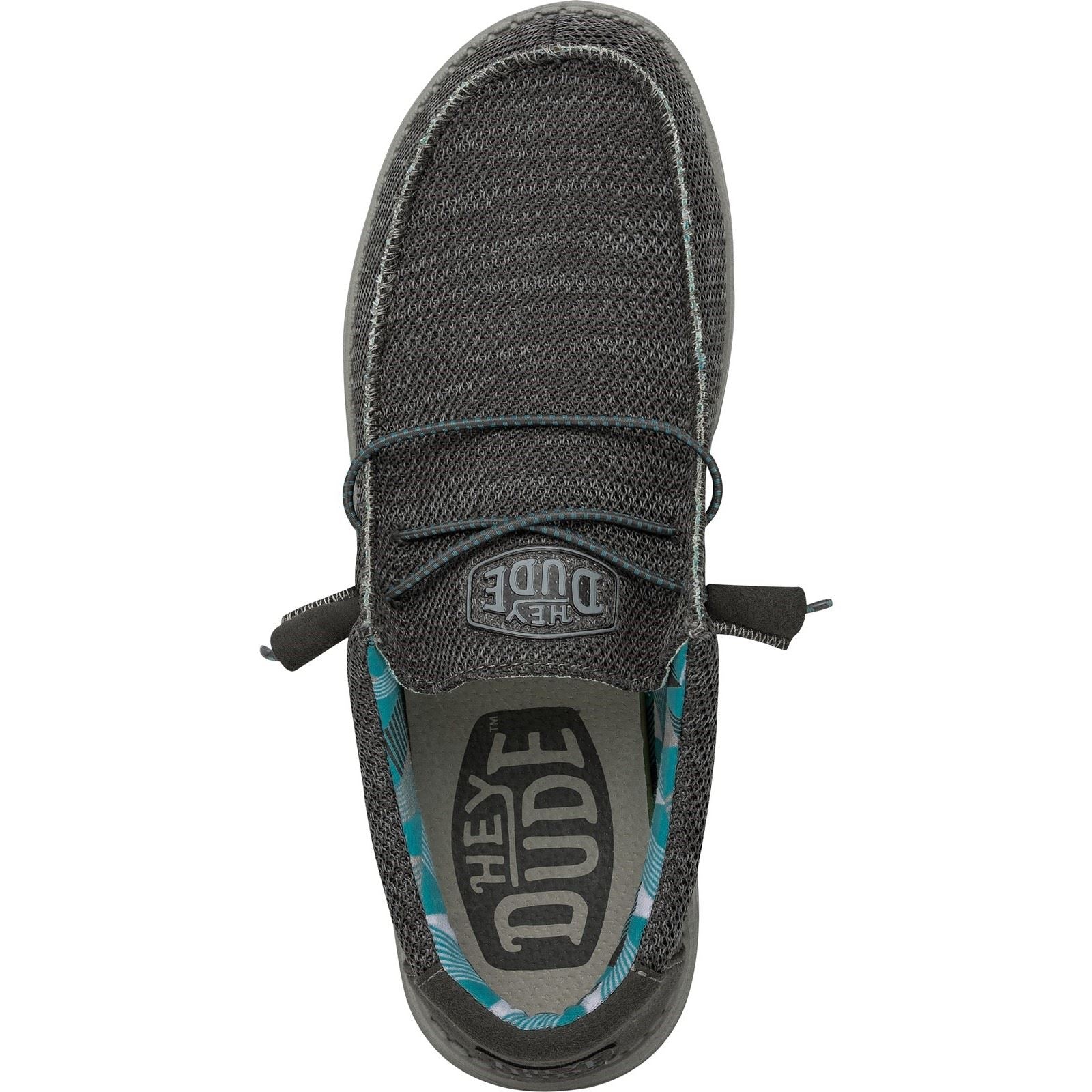 HEYDUDE Wally Sox Chaussures Bateau Pour Hommes En Daim Synthétique Gris Anthracite