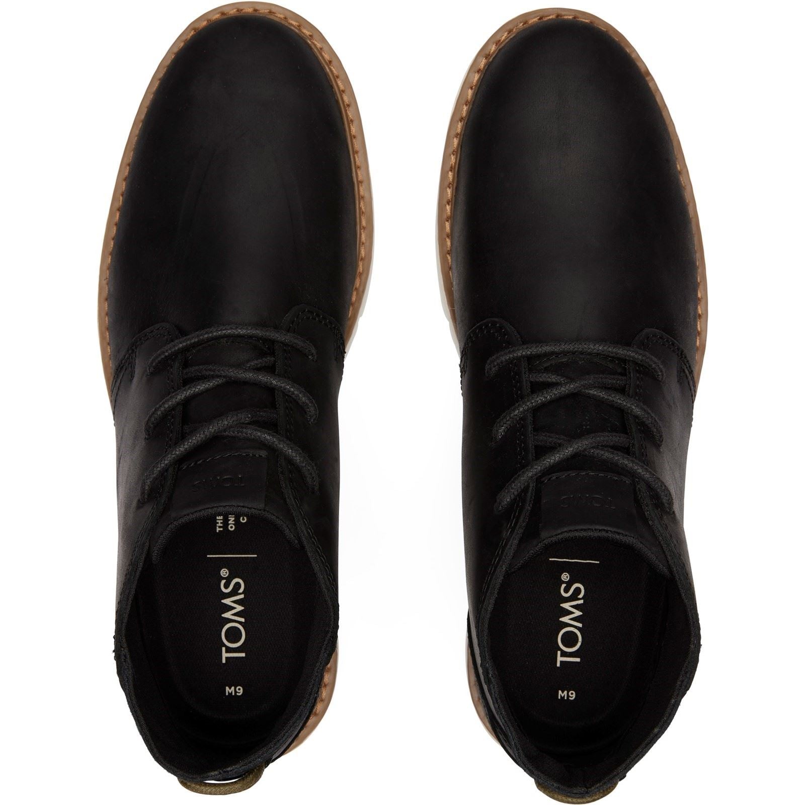 TOMS Navi Bottes Noires En Cuir Pour Hommes