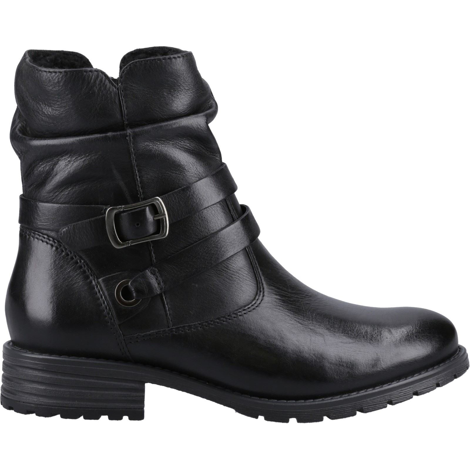 Hush Puppies Piper Bottes En Cuir Noires Pour Femmes