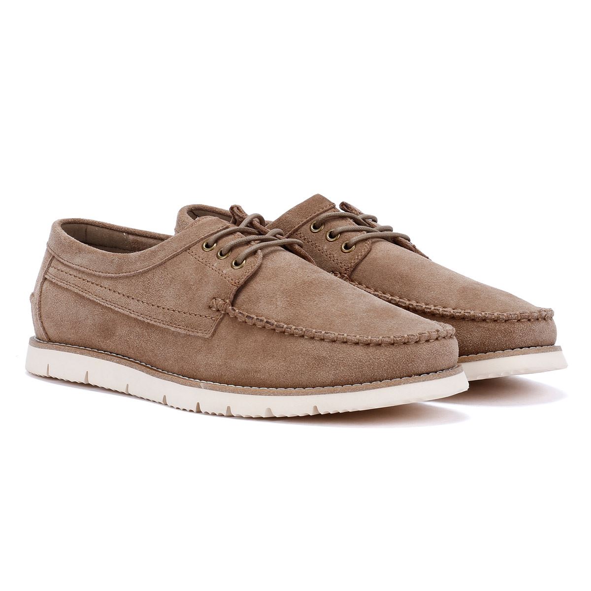 Ben Sherman Soho Chaussures Grises Pour Hommes En Daim À Lacets