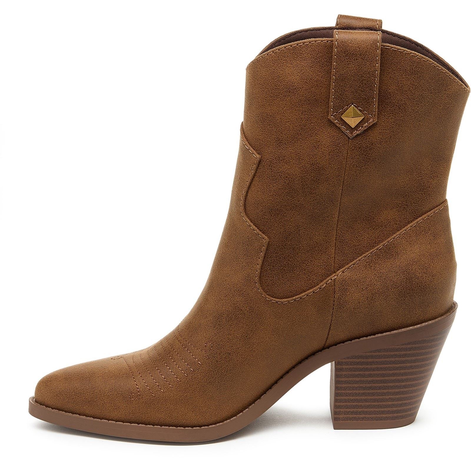 Rocket Dog Feather Bottes Cheville À Talons En Noyer Pour Femme En Polyuréthane