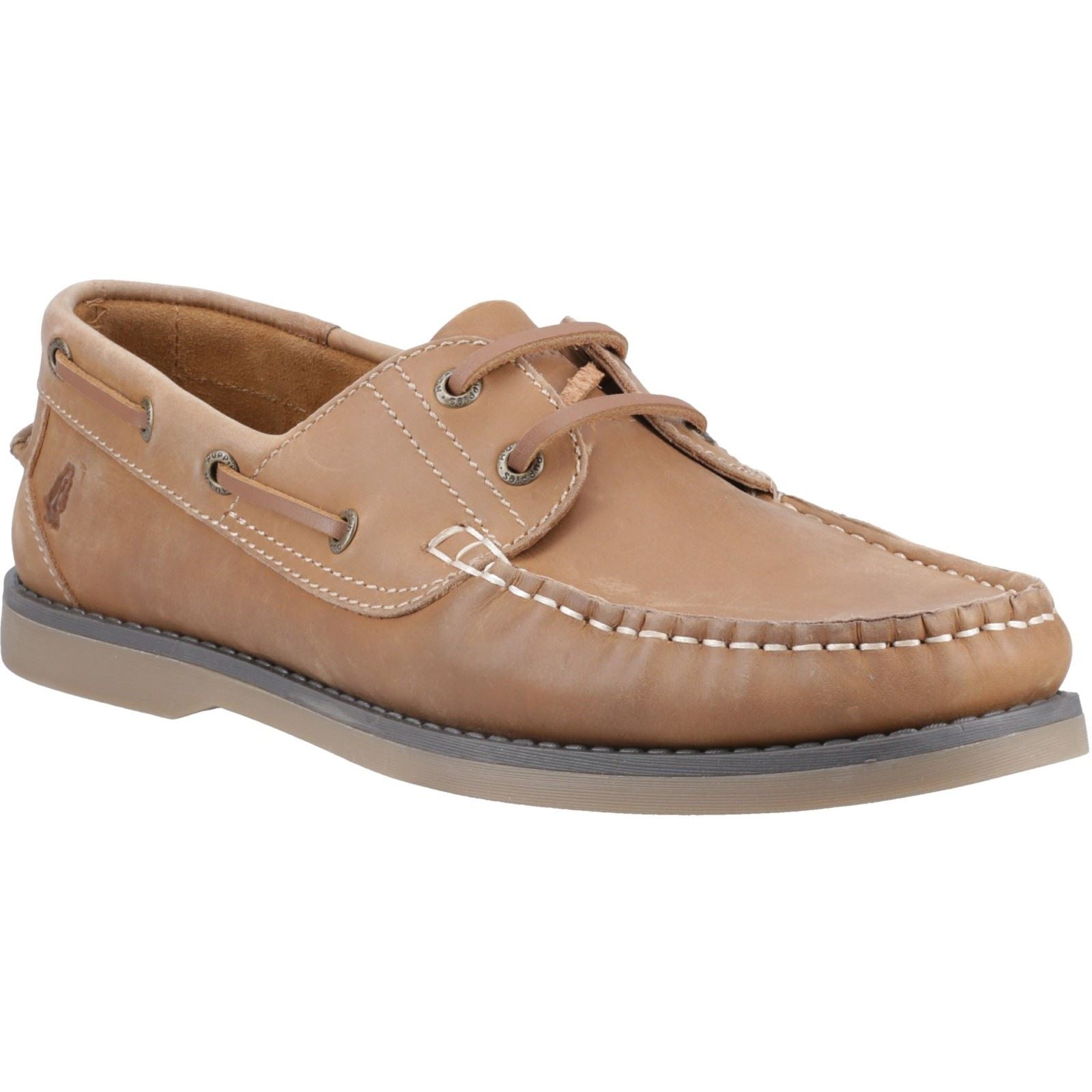 Hush Puppies Wilson Chaussures Bateau En Cuir Pour Hommes Couleur Tan