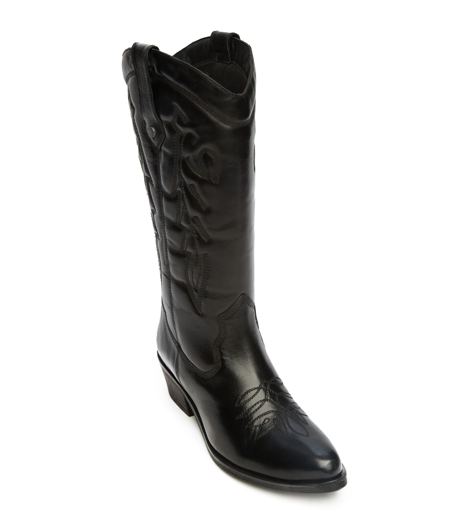 Osprey London The Louisiana Bottes Noires En Cuir Pour Femmes