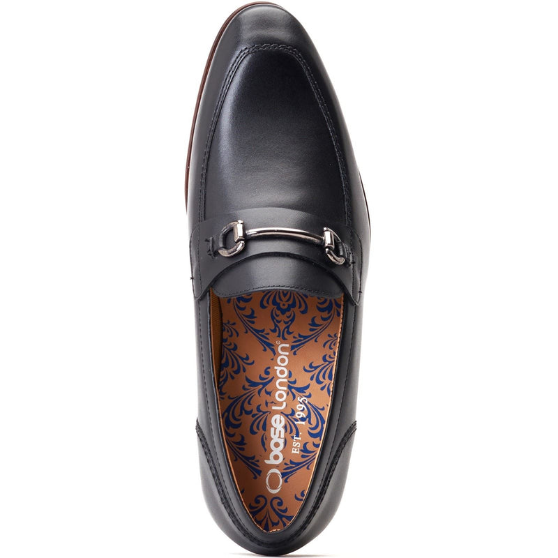 Base London Russo Mocassins Noirs En Cuir Pour Hommes