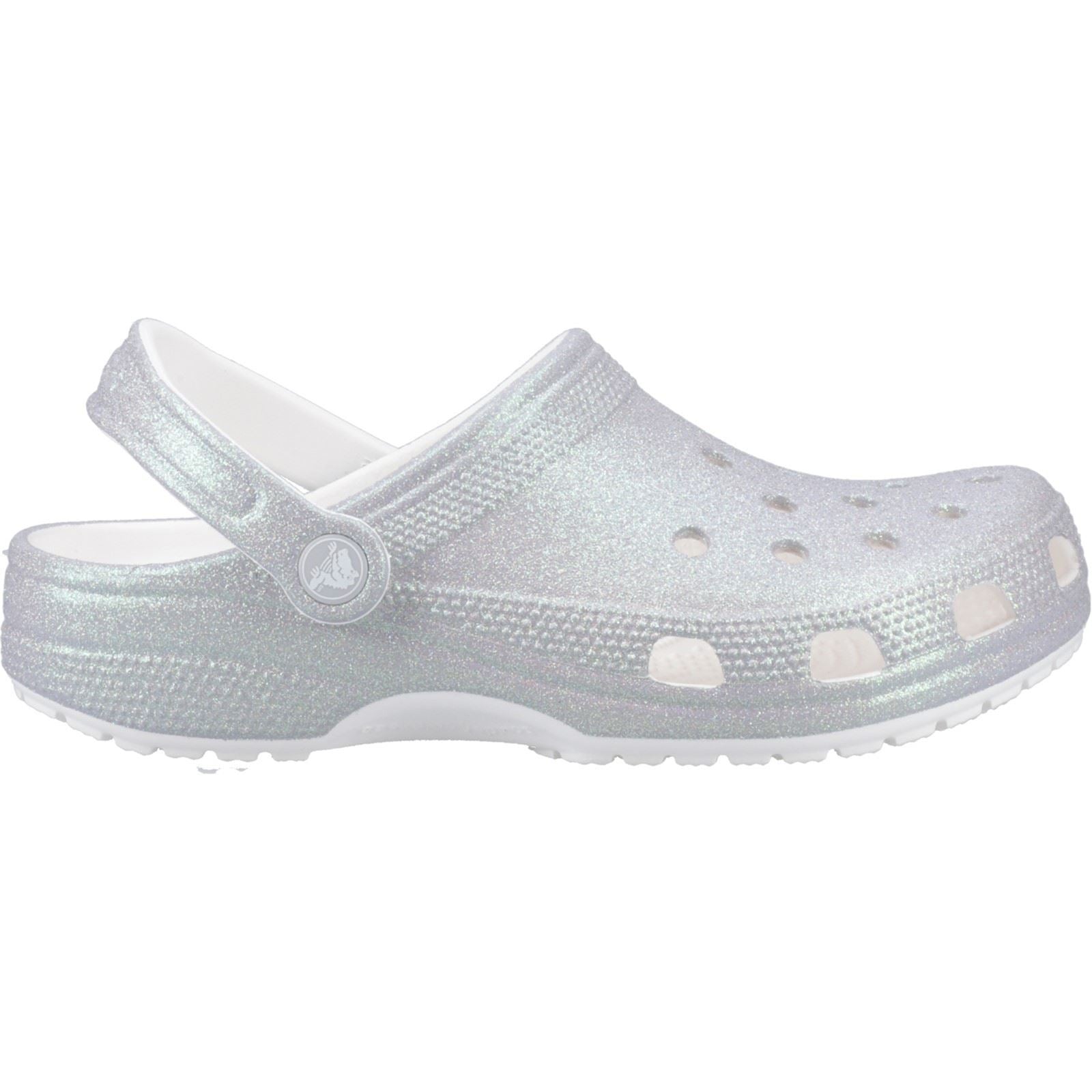 Crocs Classic Glitter Sabots Blancs En Eva Pour Femmes