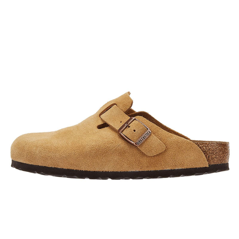 Birkenstock Sabots En Daim À Crème Latte Boston