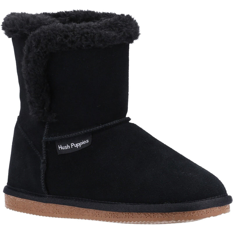 Hush Puppies Ashleigh Chaussons Noirs En Fausse Fourrure Pour Femme