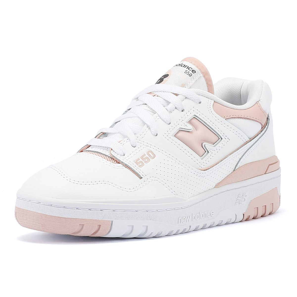 New Balance 550 Baskets En Cuir Blanc/Rose Pour Femmes
