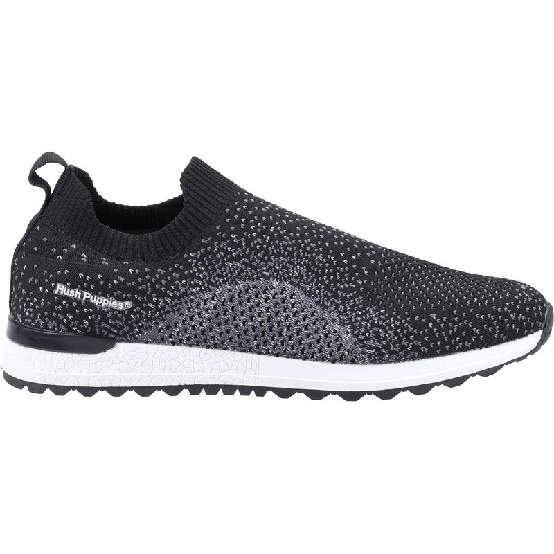 Hush Puppies Ennis Tissu Chaussures De Sport Noires Pour Femmes