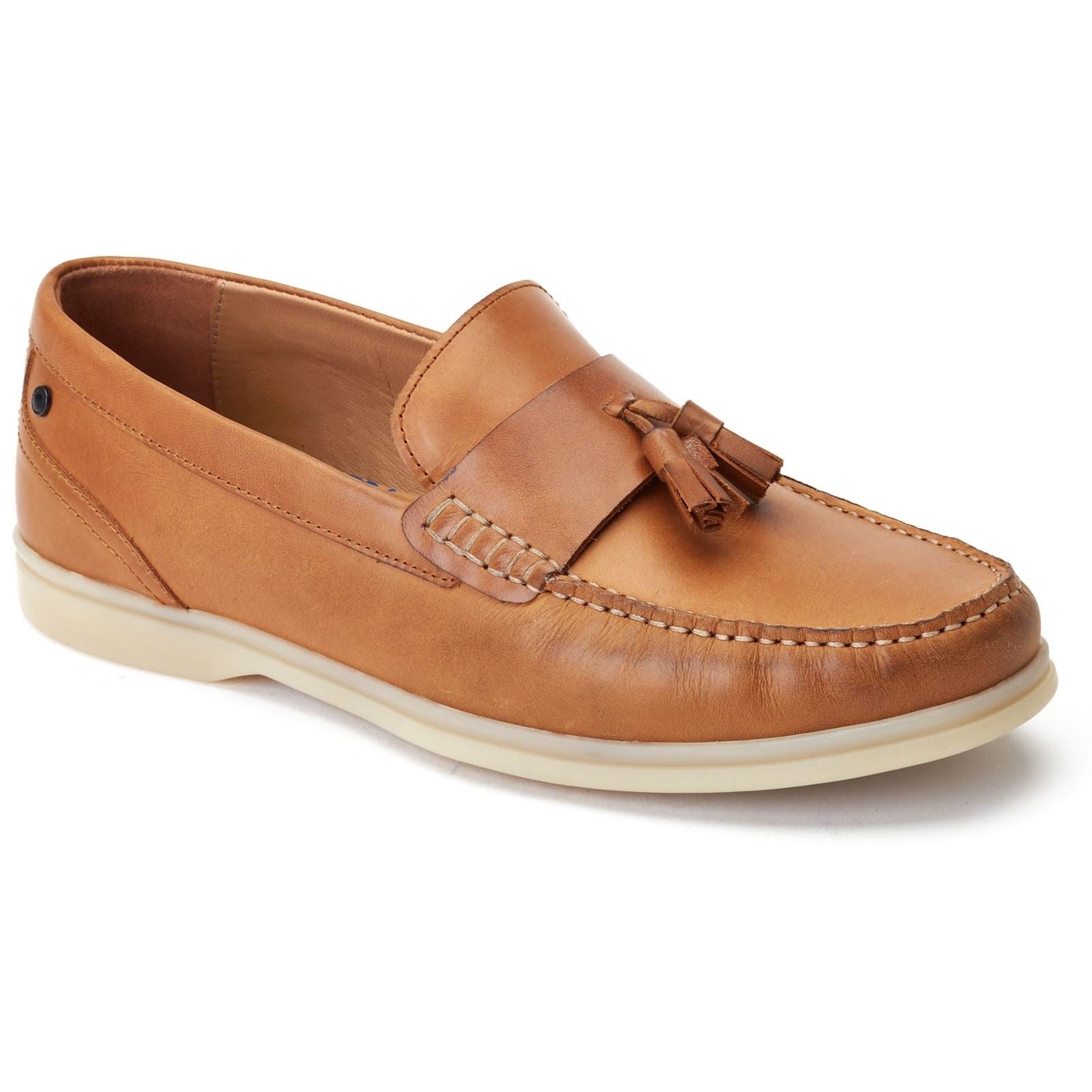 Base London Bonito Chaussures À Enfiler Pour Hommes En Cuir Brûlé.