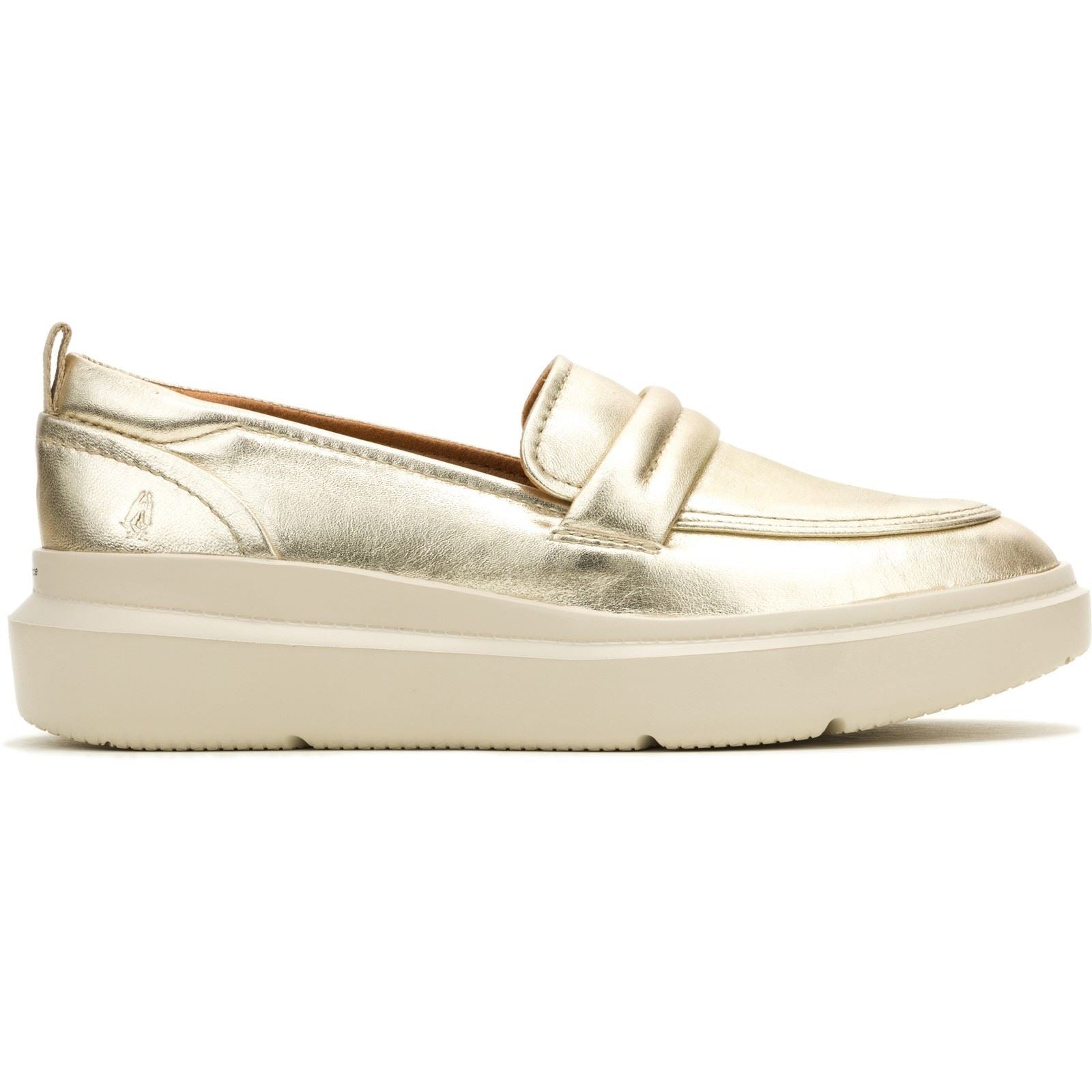 Hush Puppies Joy Penny Chaussures Loafers Pour Femmes En Cuir Champagne