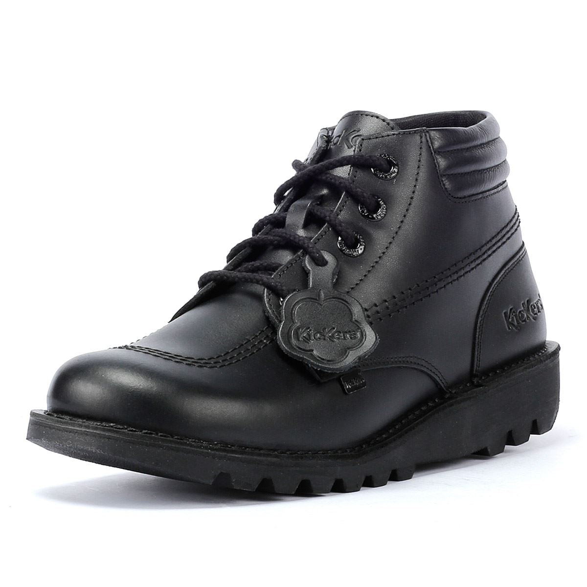 Kickers Kick Hi Padded Bottes En Cuir Noir Pour Hommes