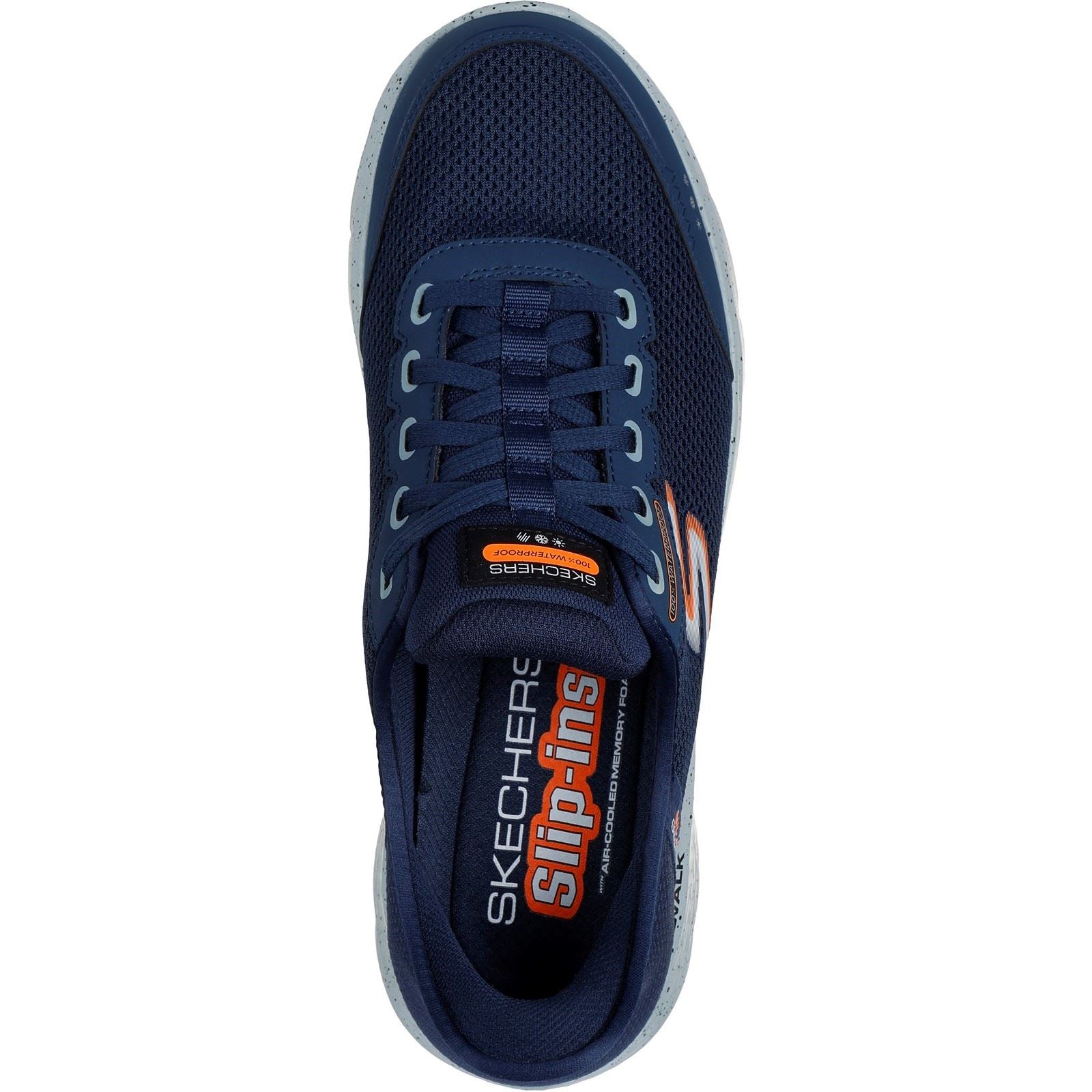 Skechers GO WALK Flex Baskets Homme En Toile Bleu Marine