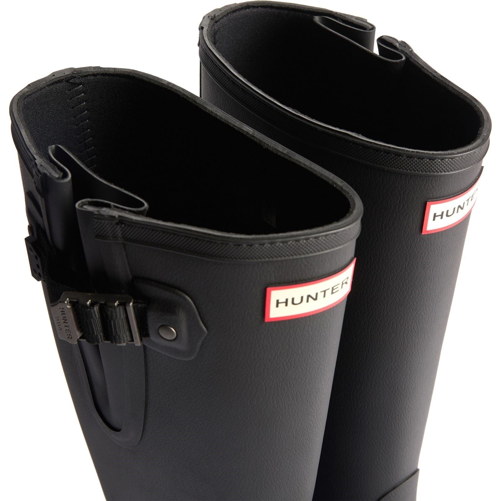 Hunter Field Downpour Adjustable Bottes De Pluie Noires En Caoutchouc Pour Hommes