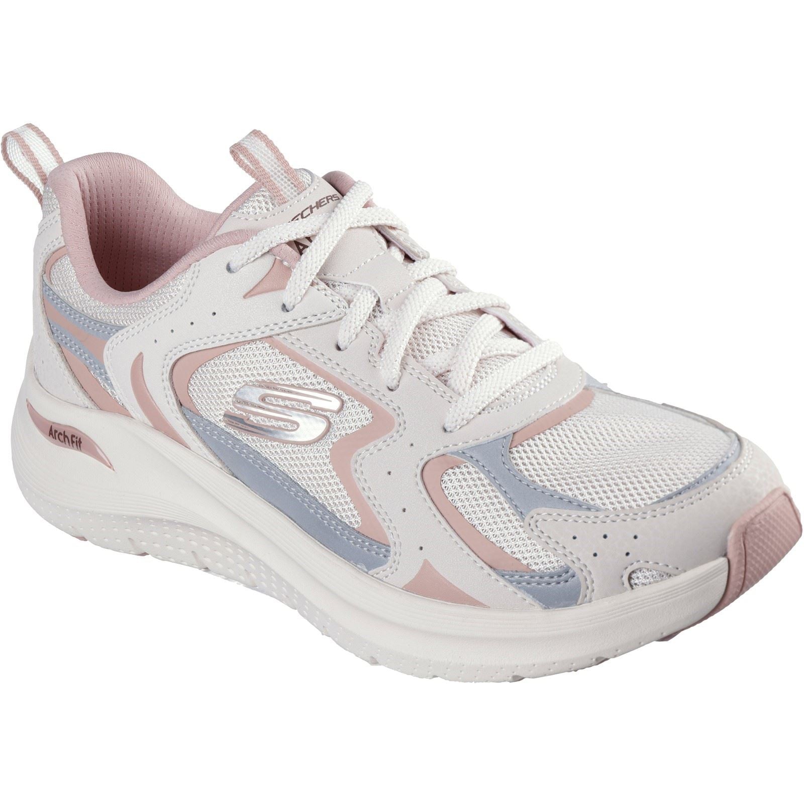 Skechers Arch Fit 2.0 Vintage Luxe Baskets Roses En Cuir Pour Femmes