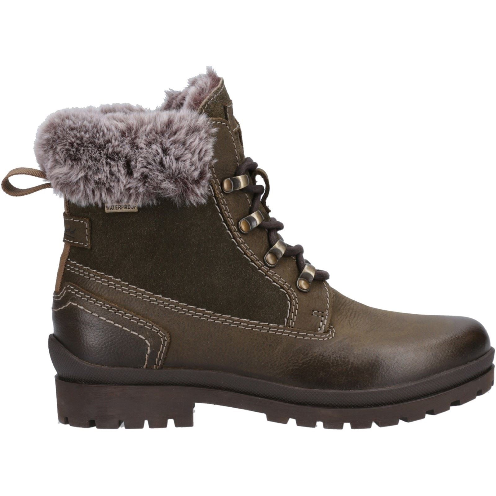 Cotswold Evenlode Bottes De Cheville D'hiver Pour Femme En Cuir Kaki