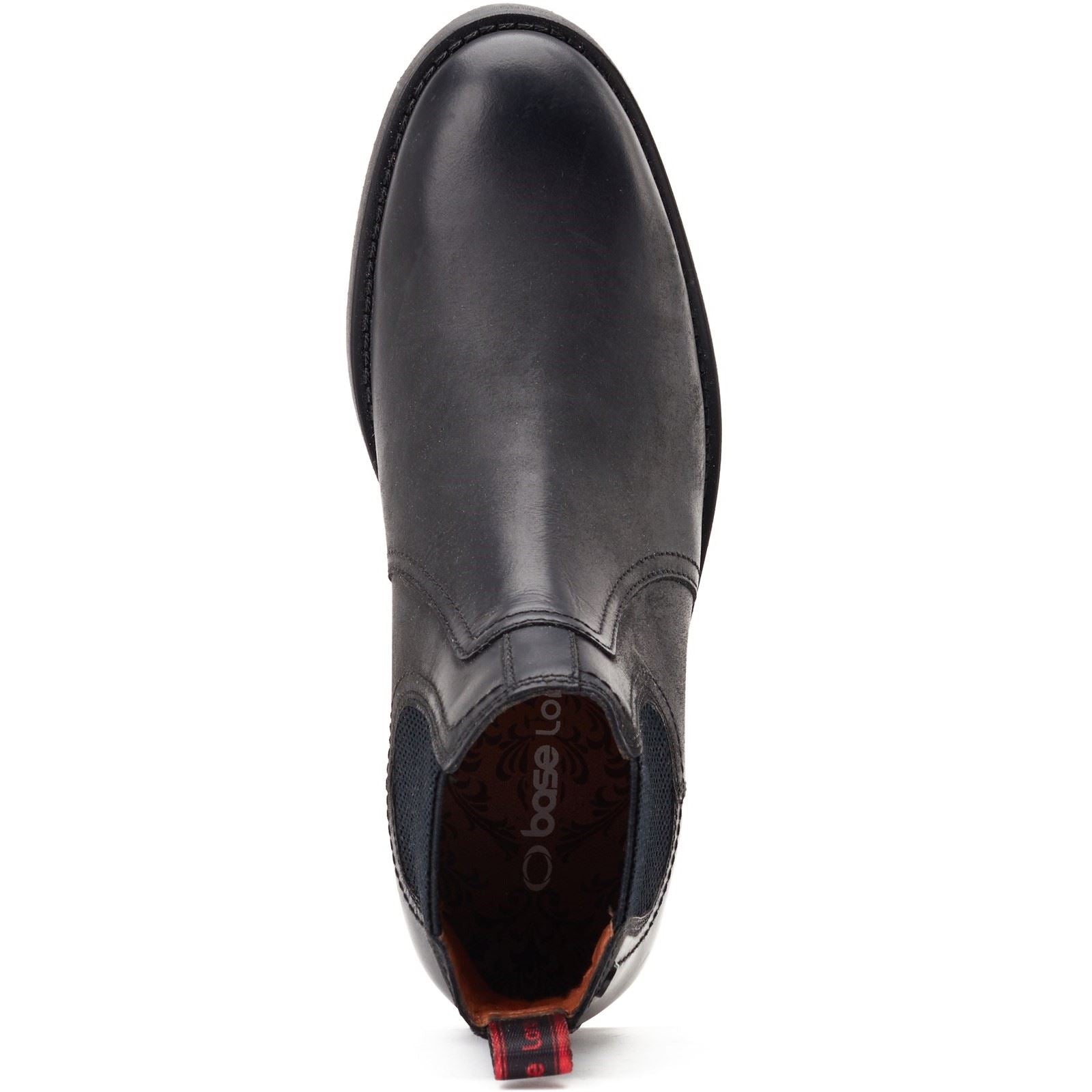 Base London Bateman Bottes Noires En Cuir Pour Hommes