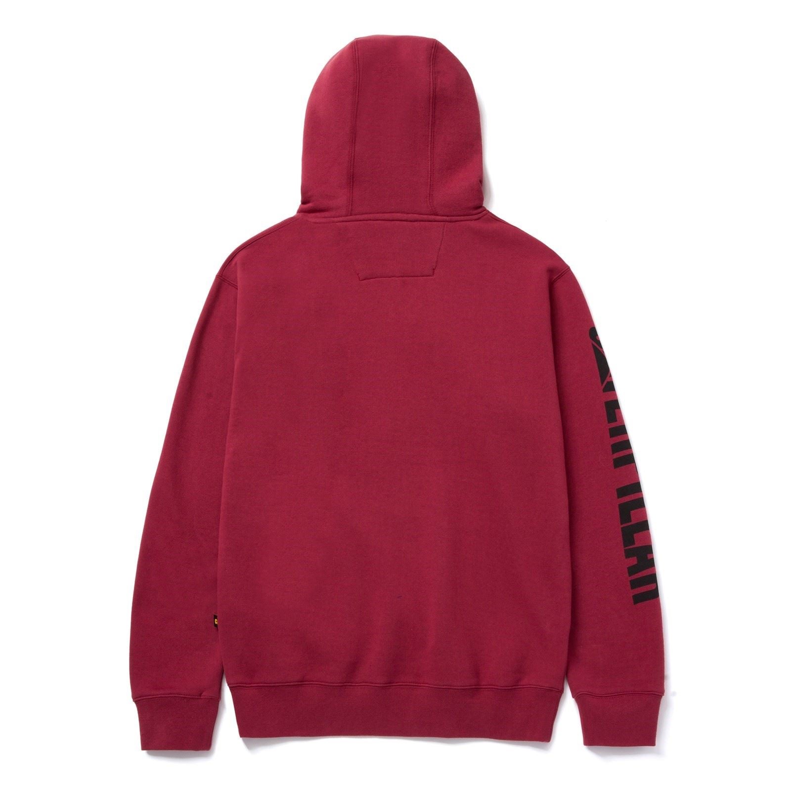 Caterpillar Trademark Banner Sweat À Capuche Rouge En Coton Pour Homme