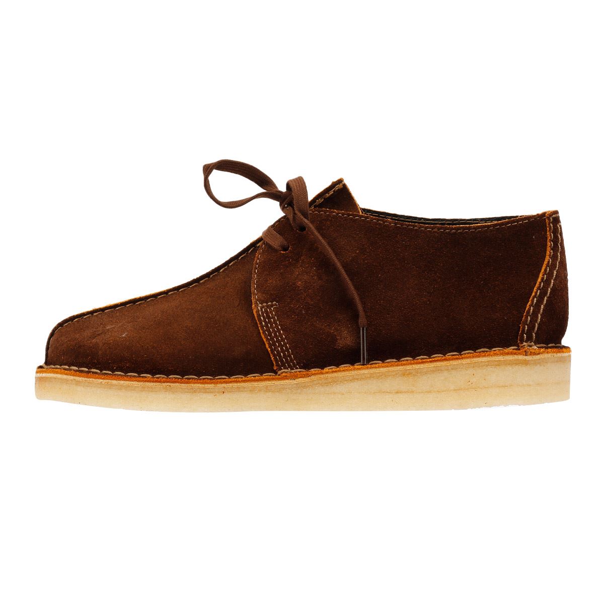 Clarks Originals Desert Trek Chaussures Homme En Daim Marron À Lacets