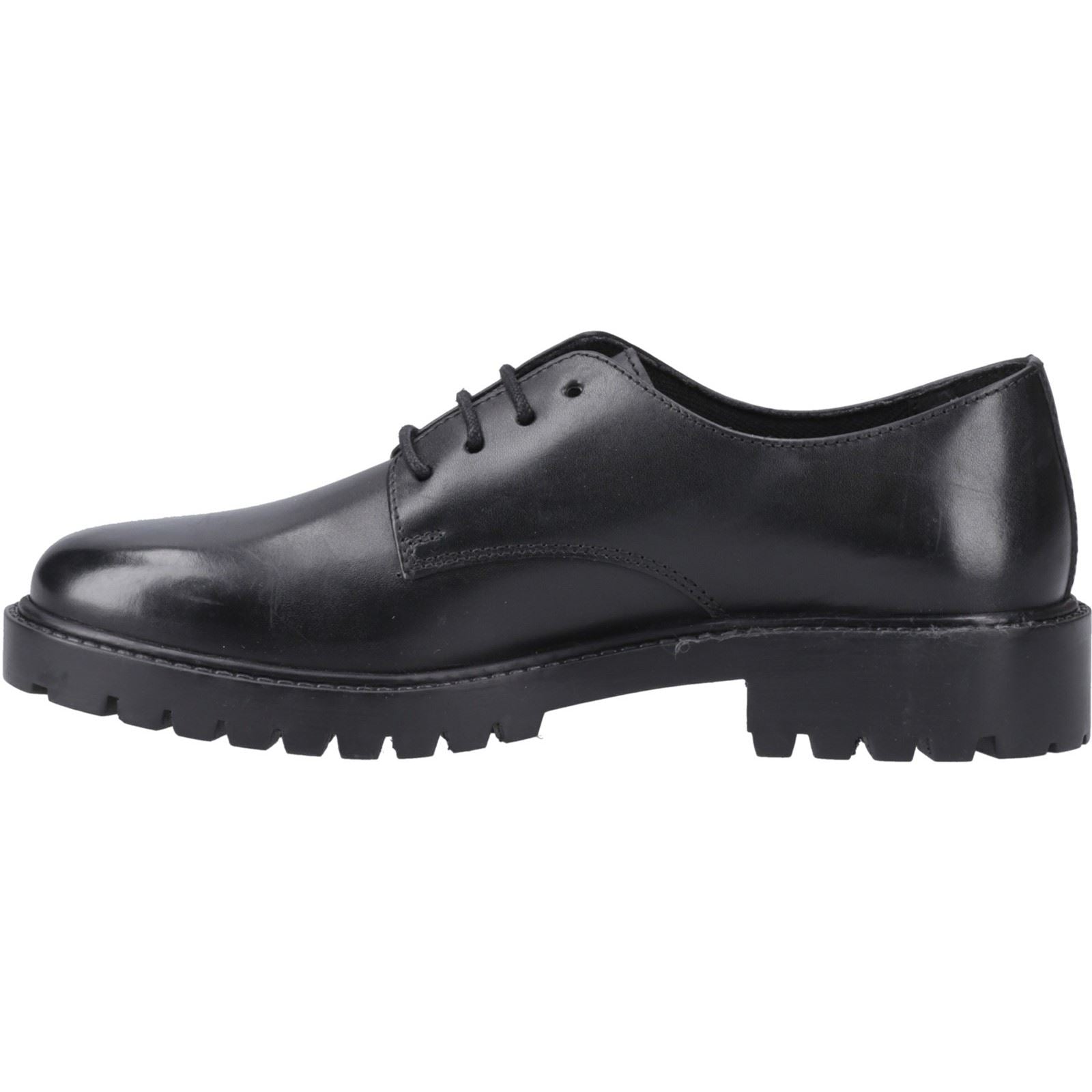 Hush Puppies Aubrey Lace Up Snr Chaussures Noires Derby En Cuir Pour Filles