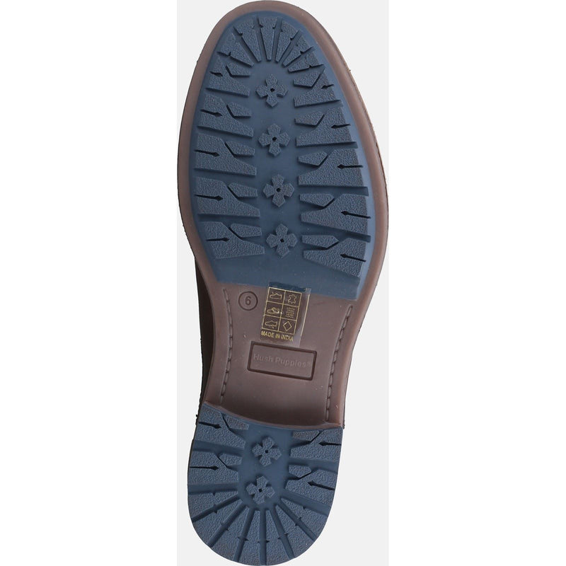 Hush Puppies Justin Chelsea Bottes En Cuir Marron Pour Hommes