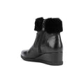 Geox Anylla Bottes Noires En Cuir Nappa Bovin Pour Femme