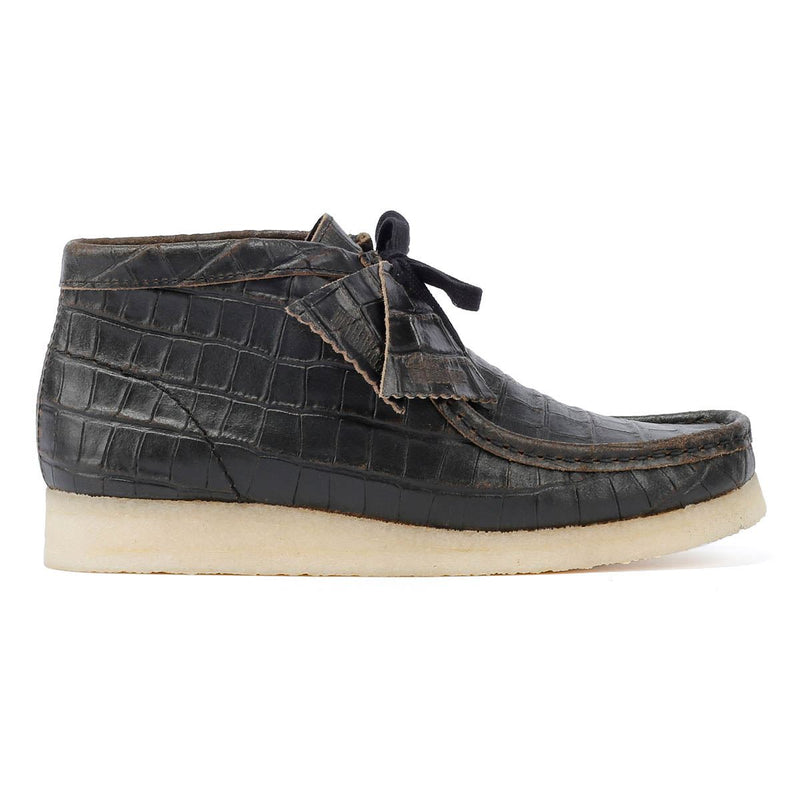 Clarks Originals Wallabee Boot Harajuku Bottes Noires En Cuir Pour Femmes