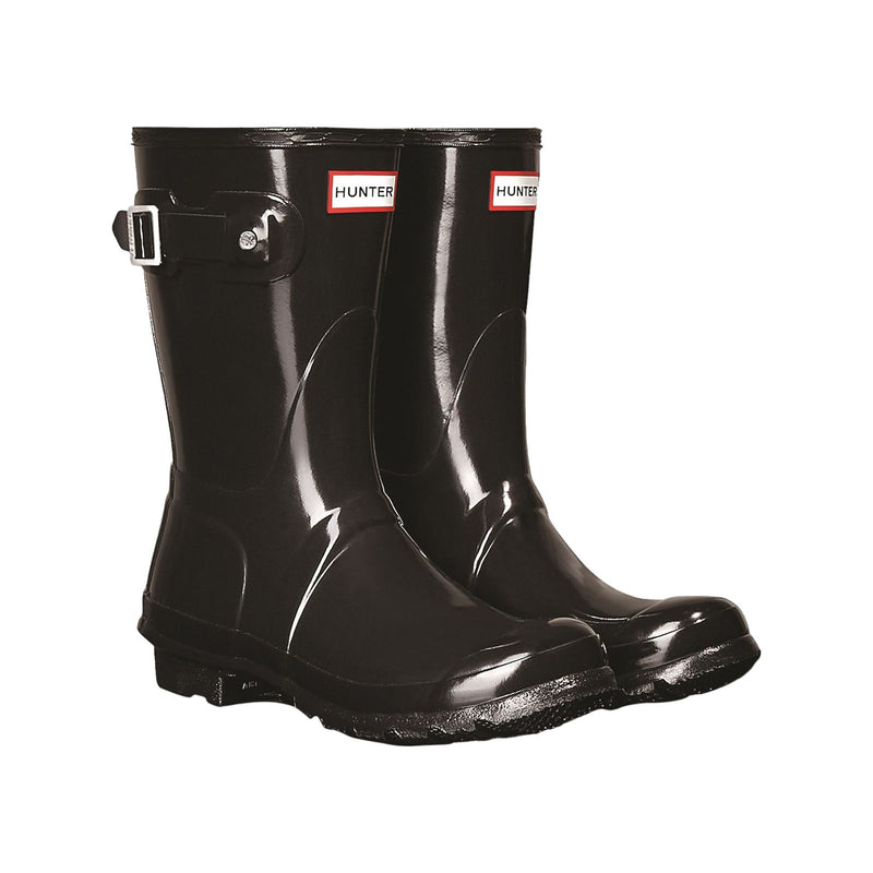 Hunter Original Short Gloss Bottes En Caoutchouc Pour Femmes, Noires