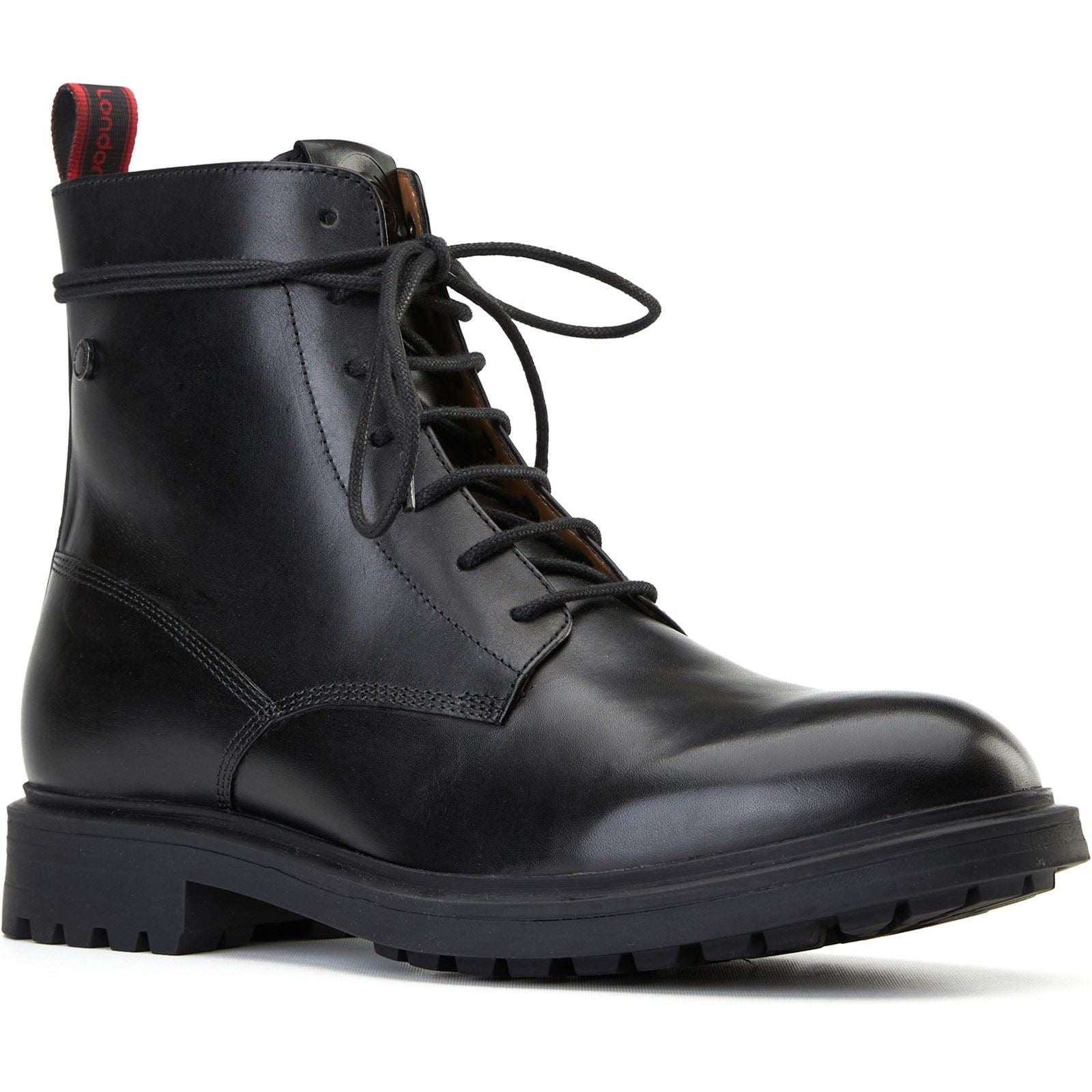 Base London Brunel Bottes Noires Pour Hommes En Cuir À La Cheville