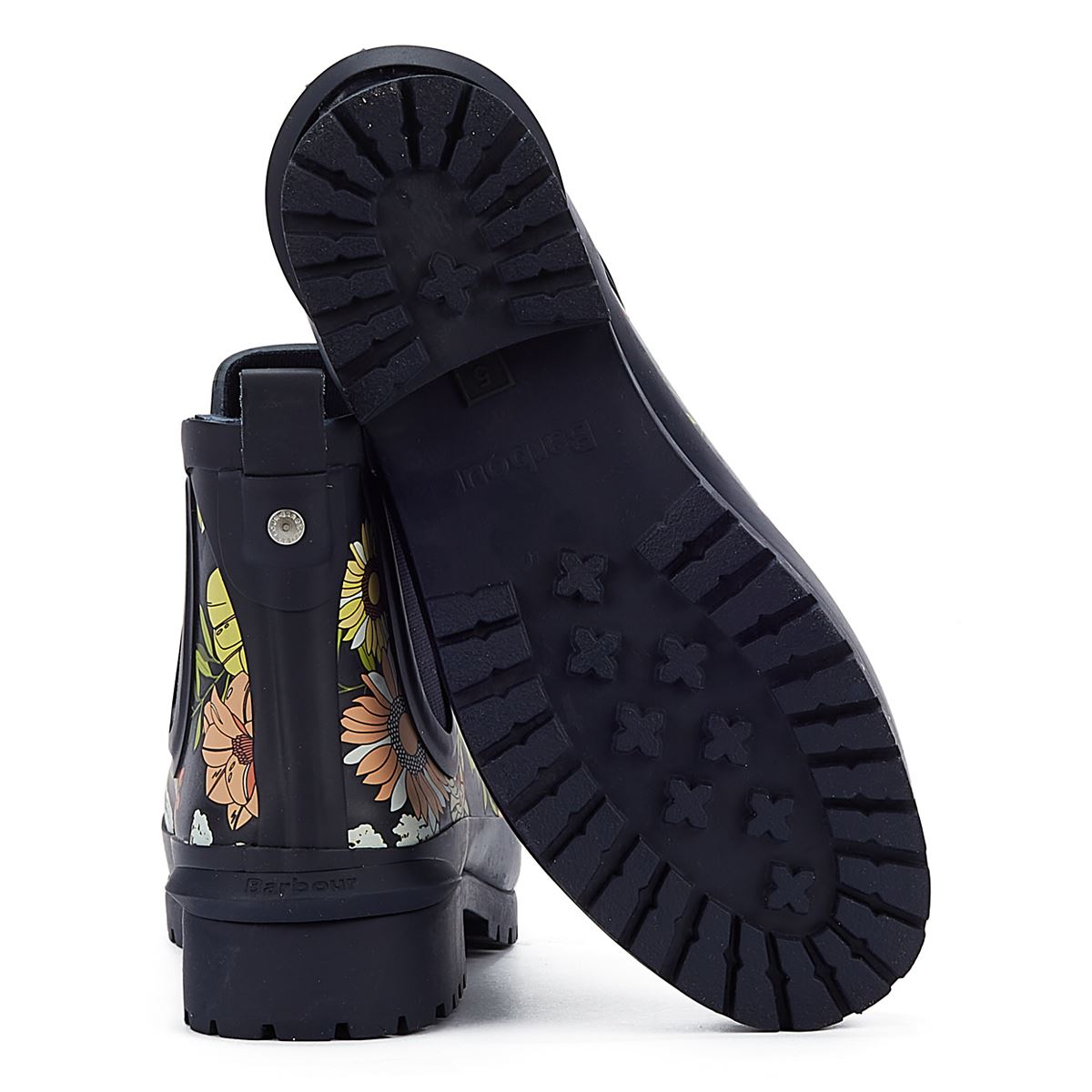 Barbour Wilton Bottes En Caoutchouc Marine Pour Femmes