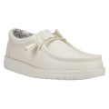HEYDUDE Wally Canvas Chaussures Bateau Blanches En Coton 100% Pour Hommes