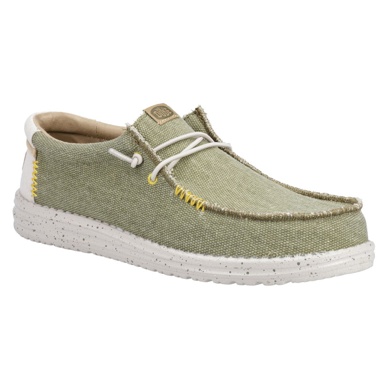 HEYDUDE Wally Coastline Chaussures Bateau Pour Homme En Tissu Olive