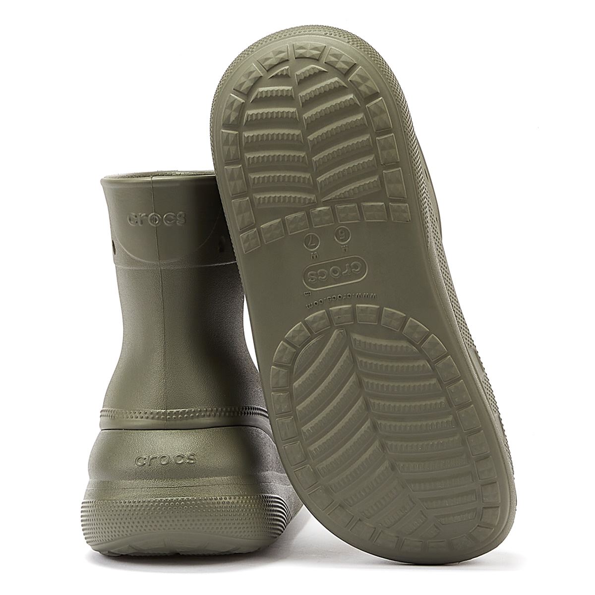 Crocs Bottes Classiques Pour Femmes En Cuir D'olive