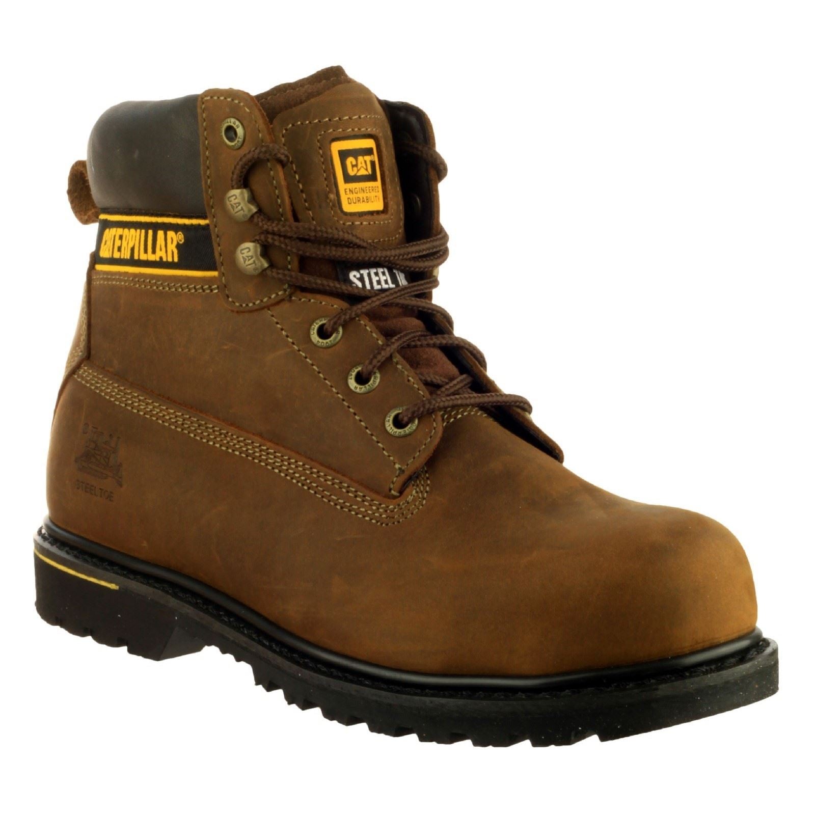 Caterpillar Bottes De Sécurité En Cuir Marron Cat Holton S3