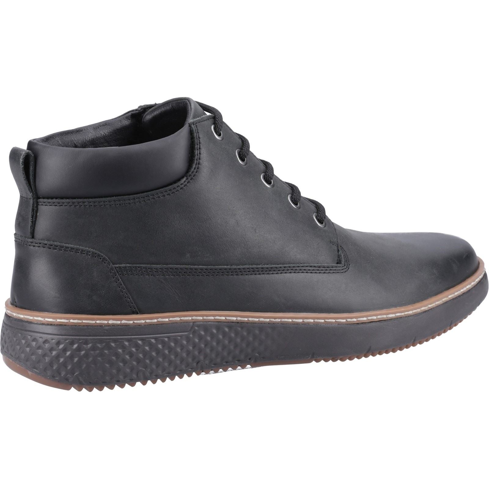 Hush Puppies Kian Bottes Noires Pour Hommes En Cuir À La Cheville