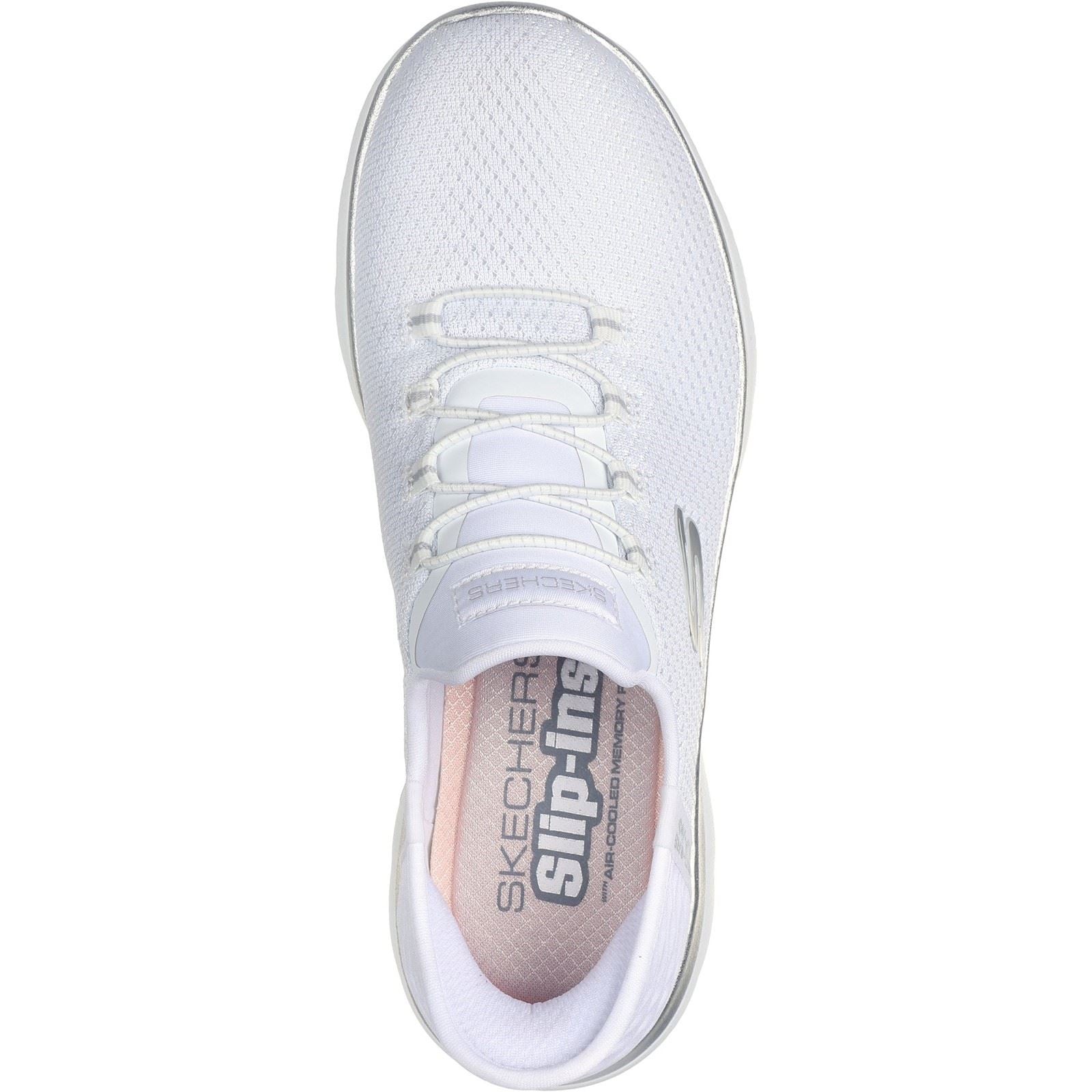 Skechers Summits Diamond Dream Sneakers En Textile Blanc/Argent Pour Femme