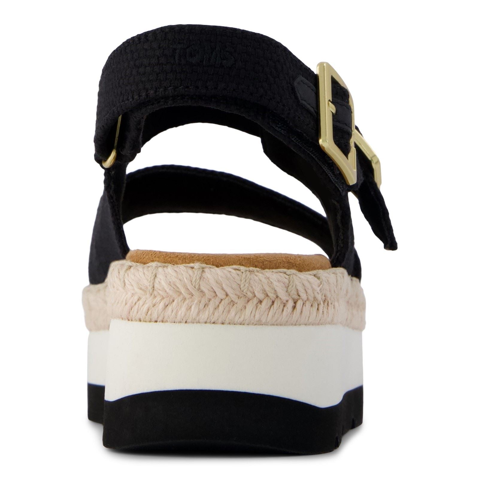 TOMS Giana Sandales De Plage Noires Pour Femmes En Textile