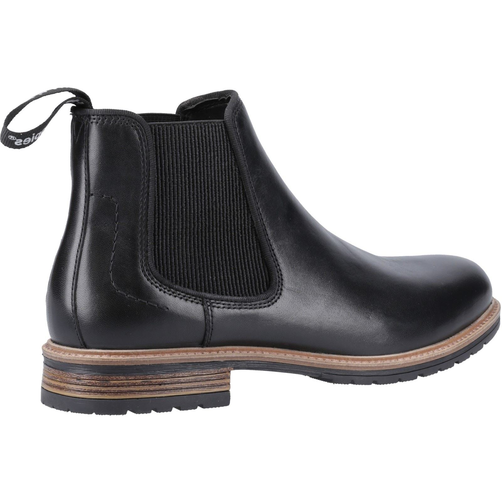 Hush Puppies Russell Bottes En Cuir Noires Pour Hommes