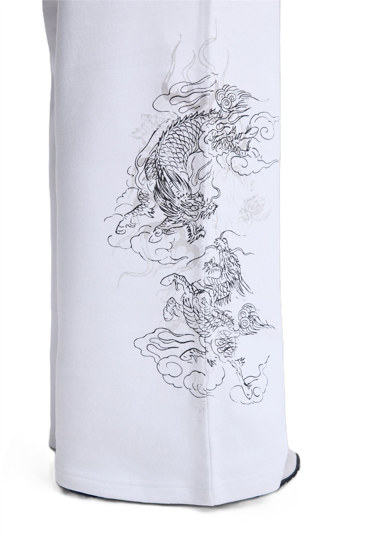 Ed Hardy Gothic Dragon Stone Wash Pantalons De Jogging Blancs Pour Femmes