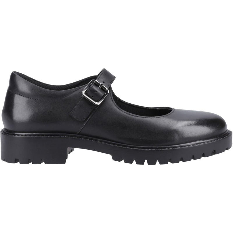 Hush Puppies Aurora Senior Chaussures Noires Pour Filles En Cuir
