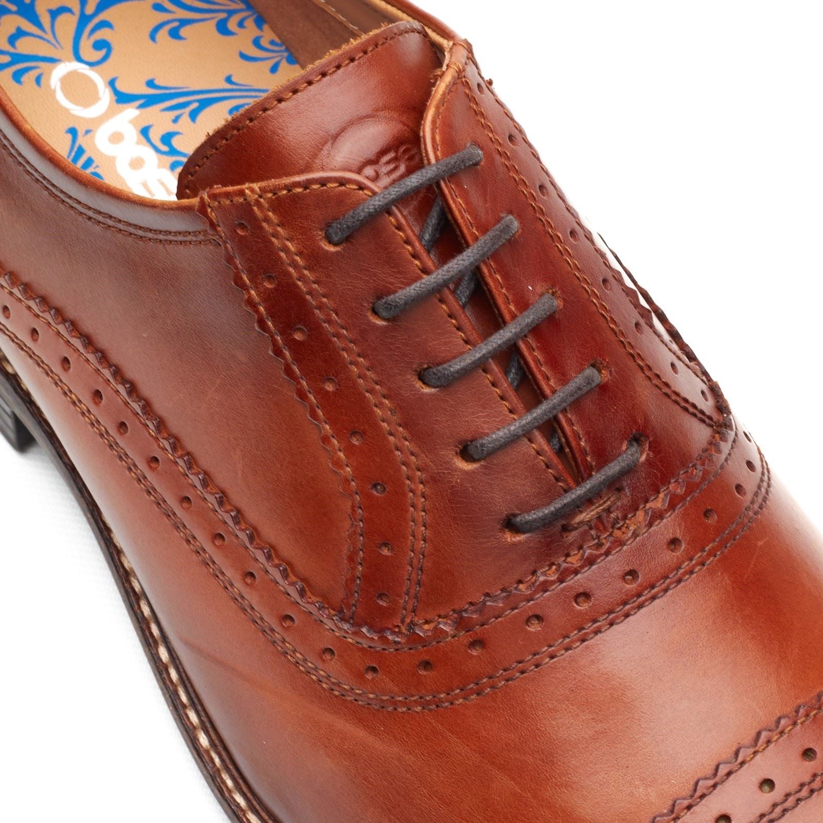 Base London Ascot Oxford Chaussures Oxford En Cuir Pour Hommes En Cuir Brûlé Tan