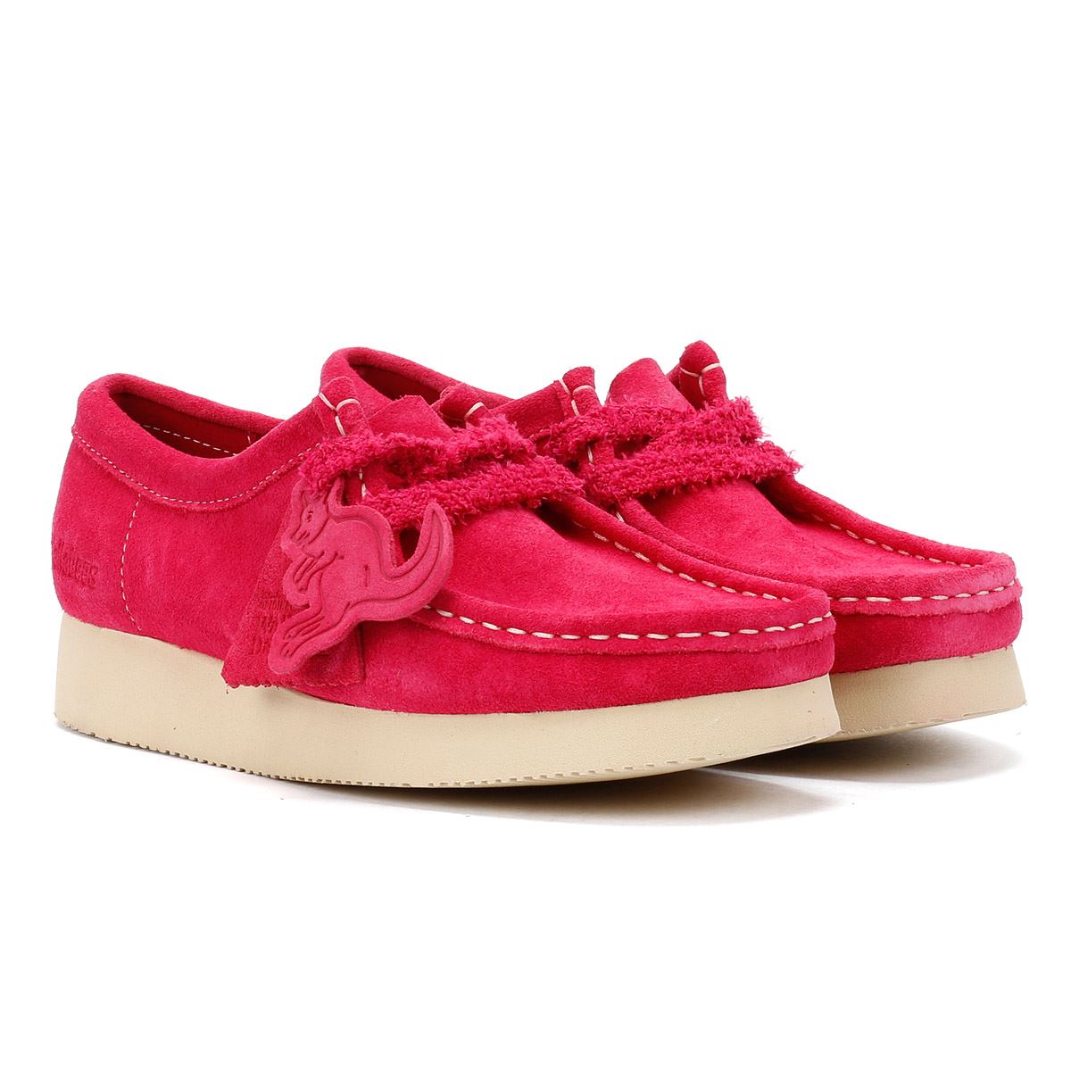 Clarks Originals Wallabee Day Chaussures Roses Pour Femmes En Suède